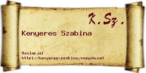 Kenyeres Szabina névjegykártya